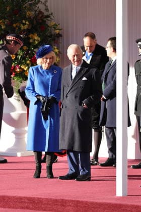 . 03 12 2025. Windsor, United Kingdom. King Charles III, Queen Camilla, Prince William and Kate Middleton, the Prince and Princess of Wales, welcome the President of Germany and his wife in Windsor, at the start of their three day State Visit to the United Kingdom.  xStephenxLockx xi-Imagesx IIM-26430-0004
