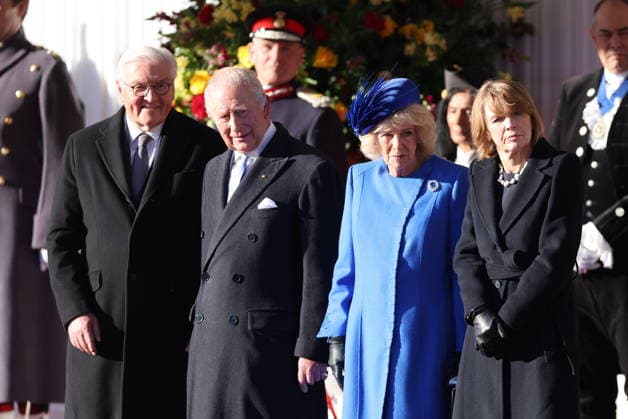 . 03 12 2025. Windsor, United Kingdom. King Charles III, Queen Camilla, Prince William and Kate Middleton, the Prince and Princess of Wales, welcome the President of Germany Frank-Walter Steinmeier and his wife Elke Büdenbender in Windsor, at the start of their three day State Visit to the United Kingdom.  xStephenxLockx xi-Imagesx IIM-26430-0039