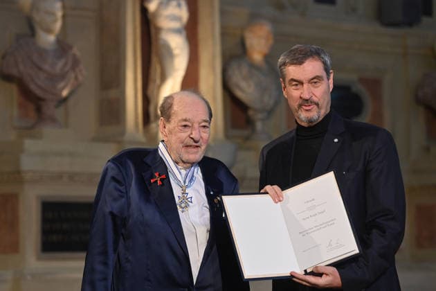 Ralph SIEGEL Composer , Markus SOEDER State Premier of Bavaria and CSU Chairman Award of the Bavarian Maximilian Order on 03 12 2025 in the Antiquariat of the Residence in Munich