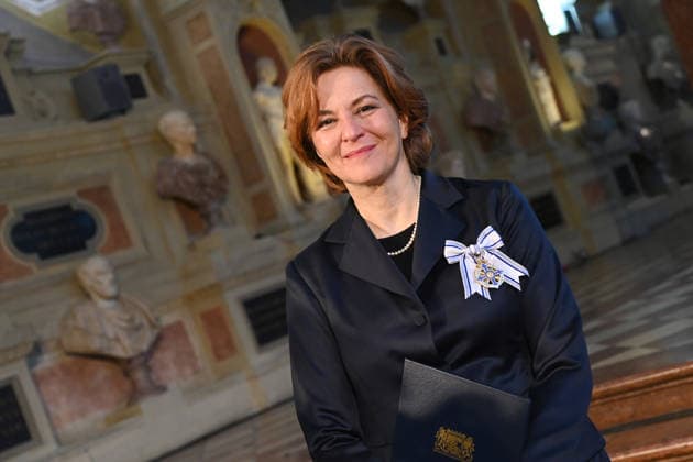 Martina GEDECK actress, single picture, cropped single motif, half-length figure, half-length figure Award of the Bavarian Maximilian Order on 03 12 2025 in the Antiquariat of the Residence in Munich