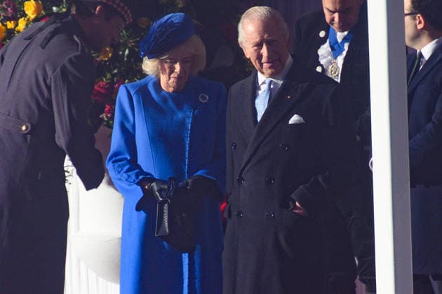 Ceremonial Welcome For State Visit of The President of Germany - Windsor, Windsor, UK - Wednesday 03 December 2025 King Charles III and Queen Camilla at the Ceremonial Welcome for the State Visit of The President of Germany Frank-Walter Steinmeier at Windsor in Windsor, England, UK on Wednesday 03 December, 2025., Credit:Justin Ng Avalon UK, England, Windsor, Windsor  Copyright: xJustinxNgx xAvalonx 1056228240