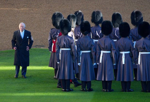 . 03 12 2025. Windsor, United Kingdom. King Charles III and Queen Camilla with the President of Germany and his wife at a ceremonial welcome at Windsor Castle on the first day of their State Visit to the United Kingdom.  xPicturexbyxxi-Imagesx xPoolx IIM-26430-0112