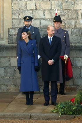 . 03 12 2025. Windsor, United Kingdom. Prince William and Kate Middleton, the Prince and Princess of wales, at a ceremonial welcome at Windsor Castle on the first day of the German State Visit to the United Kingdom.  xPicturexbyxxi-Imagesx xPoolx IIM-26430-0142