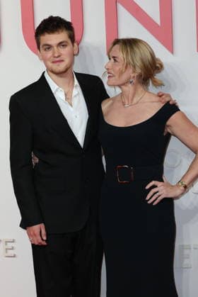 . 03 12 2025. London, United Kingdom. Kate Winslet and her son Joe Anders arriving at the Goodbye June world premiere in London.  xStephenxLockx xi-Imagesx IIM-26431-0013