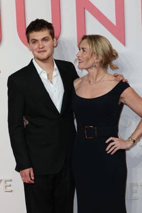 . 03 12 2025. London, United Kingdom. Kate Winslet and her son Joe Anders arriving at the Goodbye June world premiere in London.  xStephenxLockx xi-Imagesx IIM-26431-0015