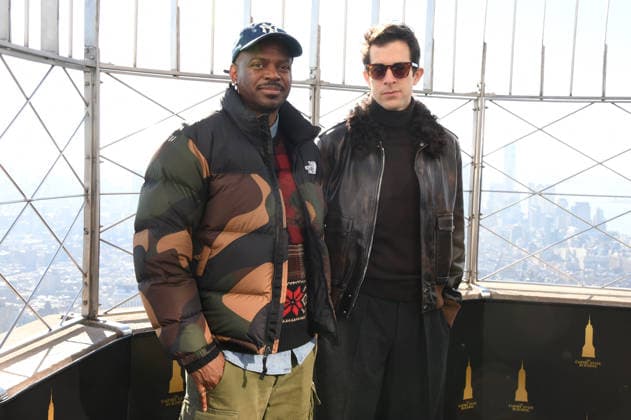 NEW YORK, NY - DECEMBER 3: Xavier X Jernigan and Mark Ronson lights the Empire State Building with Spotify on December 3, 2025 in New York City. Copyright: xMediaPunchx