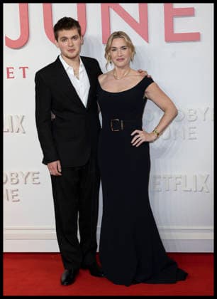 . 03 12 2025. London, United Kingdom. Kate Winslet and her son Joe Anders arriving at the Goodbye June world premiere in London.  xStephenxLockx xi-Imagesx IIM-26431-0021