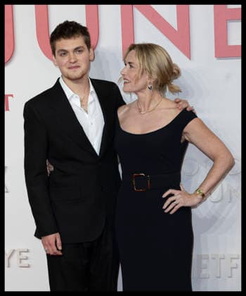 . 03 12 2025. London, United Kingdom. Kate Winslet and her son Joe Anders arriving at the Goodbye June world premiere in London.  xStephenxLockx xi-Imagesx IIM-26431-0026