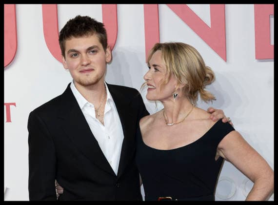 . 03 12 2025. London, United Kingdom. Kate Winslet and her son Joe Anders arriving at the Goodbye June world premiere in London.  xStephenxLockx xi-Imagesx IIM-26431-0028