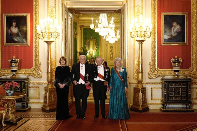 The State Visit by the President of Germany The State Banquet for Frank-Walter Steinmeier, the President of the Federal Republic of Germany, and Ms. Elke Büdenbender at Windsor Castle, on the first day of their State Visit in Windsor, Berkshire, UK, on the 3rd December 2025. Picture by Aaron Chown WPA-Pool Windsor Windsor Castle Berkshire United Kingdom  WHA-0806