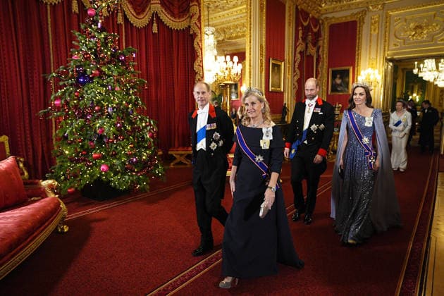 The State Visit by the President of Germany The State Banquet for Frank-Walter Steinmeier, the President of the Federal Republic of Germany, and Ms. Elke Büdenbender at Windsor Castle, on the first day of their State Visit in Windsor, Berkshire, UK, on the 3rd December 2025. Picture by Aaron Chown WPA-Pool Windsor Windsor Castle Berkshire United Kingdom  WHA-0806