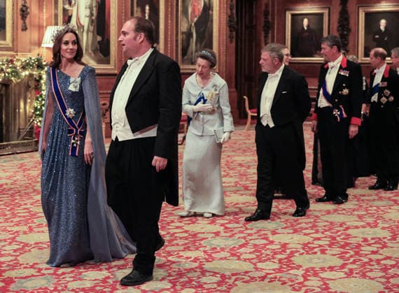 The State Visit by the President of the Federal Republic of Germany and Ms. Elke BÅ denbender 03 12 2025. Windsor, UK. His Majesty, accompanied by The Queen and Members of the Royal Family, gave a State Banquet at Windsor Castle for The President of the Federal Republic of Germany and Ms. Büdenbender. The King and The Federal President both delivered speeches at the beginning of the banquet., Credit:Pete Maclaine Avalon United Kingdom, England, Windsor  Copyright: xPetexMaclainex xAvalonx 1056321712