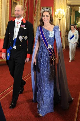 The State Visit by the President of the Federal Republic of Germany and Ms. Elke BÅ denbender 03 12 2025. Windsor, UK. His Majesty, accompanied by The Queen and Members of the Royal Family, gave a State Banquet at Windsor Castle for The President of the Federal Republic of Germany and Ms. Büdenbender. The King and The Federal President both delivered speeches at the beginning of the banquet., Credit:Pete Maclaine Avalon United Kingdom, England, Windsor  Copyright: xPetexMaclainex xAvalonx 1056321829