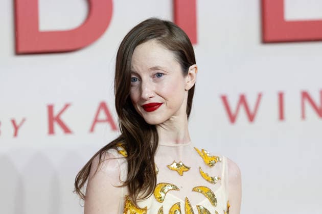 December 3, 2025, London, United Kingdom: Andrea Riseborough attends the Goodbye June World film premiere at Curzon Mayfair, London. London United Kingdom - ZUMAs197 20251203_aaa_s197_100 Copyright: xPhilxLewisx