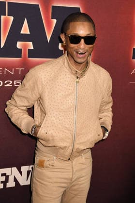 NEW YORK, NY - DECEMBER 3: Pharrell Williams at the 2025 Footwear News Achievement Awards at Cipriani 25 on December 3, 2025 in New York City. Copyright: xMediaPunchx