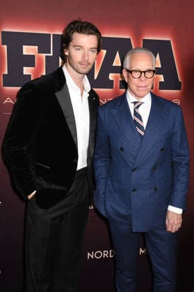 NEW YORK, NY - DECEMBER 3: Patrick Schwarzenegger and Tommy Hilfiger at the 2025 Footwear News Achievement Awards at Cipriani 25 on December 3, 2025 in New York City. Copyright: xMediaPunchx
