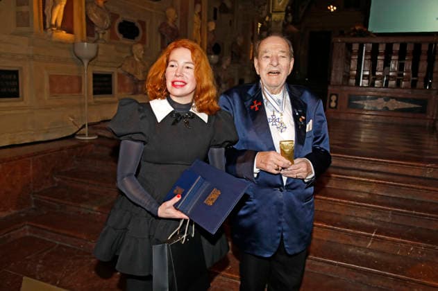 Ralph Siegel with his wife Laura Siegel at the award ceremony for the Bavarian Maximilian Order by the Minister President of the Free State of Bavaria in the Antiquarium of the Munich Residence Munich, 03 12 2025 Foto:xAgenturxWehnertx xGränzdörferx xFuturexImagex ordensverleihung_5215