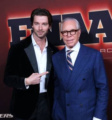Annual Footwear News Achievement Awards FNAAs - NYC Tommy Hilfiger and Patrick Schwarzenegger attend the annual Footwear News Achievement Awards FNAAs at Cipriani in New York, NY on December 3, 2025. Photo by Charles Guerin ABACAPRESS.COM New York City NY United States  Copyright: xGuerinxCharles ABACAx