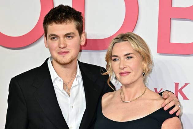 Joe Anders and Kate Winslet attends Goodbye June World Premiere at Curzon Mayfair in London, England. UK. Wednesday 3rd December 2025 Copyright: xJamesxWarrenx ae17p718
