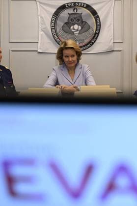 Queen Mathilde visits the Emergency Victim Assistance (EVA) BRUSSELS, BELGIUM - DECEMBER 04 : Queen Mathilde visits the Emergency Victim Assistance (EVA) unit of the Brussels Capital Ixelles police zone. EVA, created five years ago, is a specialised police service that supports victims of sexual and or domestic violence (Presentation of the EVA unit, visit to the video-recorded interview room and explanations by two members of the unit, tour of the victim interview room, presentation and testimony from a victim and meeting with the judicial assistance dog) on December 4, 2025 in Brussels, Belgium, 04 12 2025 Brussels Belgium  Copyright: xDidierxLebrunx