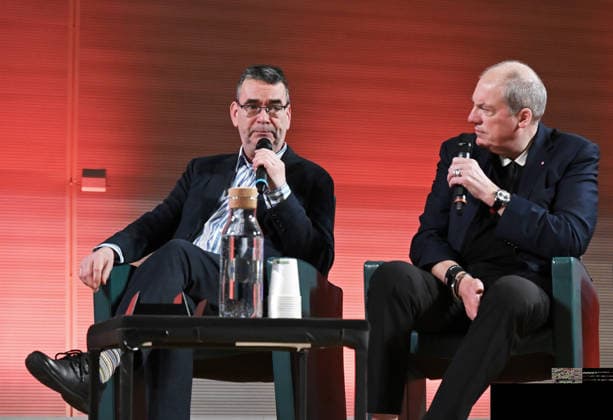 Milan, Italy Mick Herron receives the Raymond Chandler Award at the Noir in Festival with a masterclass at IULM. In the photo: Mick Herron Award during his speech with Adrian Wootton OBE is the Chief Executive of Film London.  Copyright: xNickxZonnax xipa-agency.netx xNickxZonnax IPA_Agency_IPA68737804