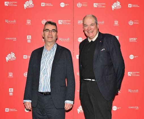 Milan,Italy Mick Herron receives the Raymond Chandler Award at the Noir in Festival with masterclass at the IULM In the photo:Mick Herron,Adrian Wootton OBE is the Chief Executive of Film London  Copyright: xNickxZonnax xipa-agency.netx xNickxZonnax IPA_Agency_IPA68737824