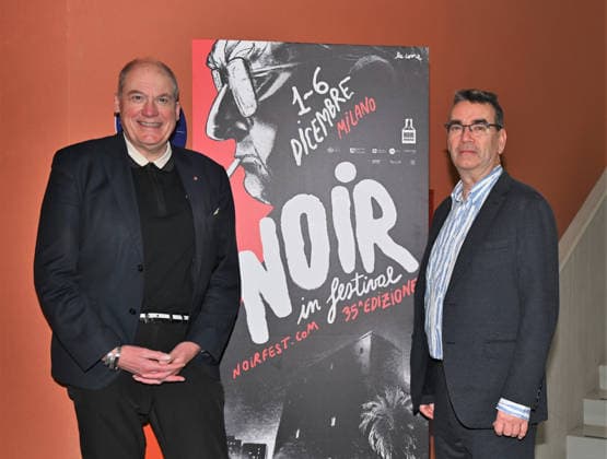 Milan,Italy Mick Herron receives the Raymond Chandler Award at the Noir in Festival with masterclass at the IULM In the photo:Mick Herron,Adrian Wootton OBE is the Chief Executive of Film London  Copyright: xNickxZonnax xipa-agency.netx xNickxZonnax IPA_Agency_IPA68737832