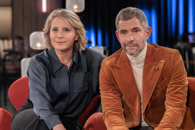 Kölner Treff on December 05, 2025 In the picture Susan Link and Micky Beisenherz after the recording They once again interviewed their guests in their own way with exciting results Cologne North Rhine-Westphalia Germany