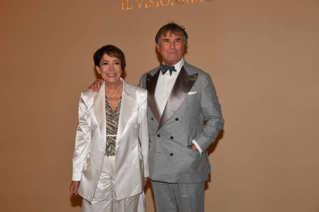 Rome, Cinecitta Studios Premiere of the Film Brunello Il Visionario Garbato , In the photo: Brunello Cucinelli with his wife  Copyright: xVincenzoxLandix xipa-agency.netx xVincenzoxLandix IPA_Agency_IPA68756452