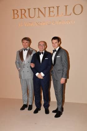 Rome, Cinecitta Studios Premiere of the Film Brunello The Gentle Visionary , In the photo: Brunello Cucinelli Giuseppe Tornatore Saul Nanni  Copyright: xVincenzoxLandix xipa-agency.netx xVincenzoxLandix IPA_Agency_IPA68756570