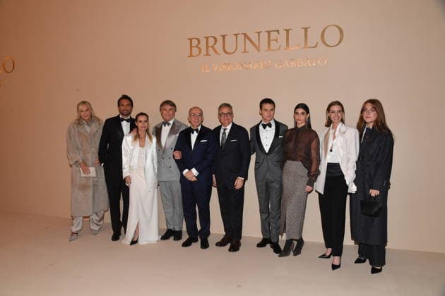 Rome, Cinecitta Studios Premiere of the Film Brunello Il Visionario Garbato , In the photo: Brunello Cucinelli with his family and Giuseppe Tornatore and Paolo del Brocco  Copyright: xVincenzoxLandix xipa-agency.netx xVincenzoxLandix IPA_Agency_IPA68756566
