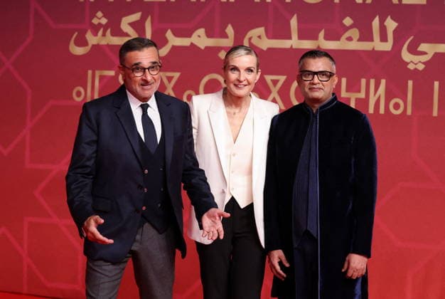 Vice President FFIFM, Faïçal Laraïchi, Mélita Toscan du Plantier and Neeraj Ghaywan Tapis rouge dans le cadre de la 22ème édition du Festival International du Film de Marrakech le 4 Decembre 2025 Dominique Jacovides Bestimage Photocall during the 22nd edition of the Marrakech International Film Festival on december 4th 2025 Marrakeh Maroc  Copyright: xDOMINIQUExJACOVIDESx xBESTIMAGExDOMINIQUExJACOVIDESx xBESTIMAGEx