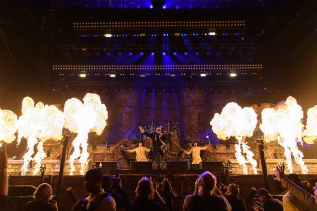 Sabaton Perform at O2 Arena, London (L-R) - Guitarist Chris Rörland, Bassist Pär Sundström, Lead singer Joakim Brodà n and Guitarist Chris Rörland of Swedish power metal band Sabaton and Napoleon Bonaparte played by Raphael Lecat performs at O2 Arena, London, England, UK on Thursday 4 December 2025 as part of their The Legendary Tour ., Credit:Justin Ng Avalon UK, England, London, O2 Arena Copyright: xJustinxNgx xAvalonx 1056612003