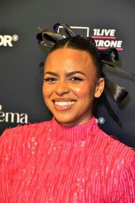 ABBbielefeld Aminata Belli Saengerin as a guest on the red carpet at the WDR Music Award 1 Live Krone at the Lokschuppen Bielefeld on 04 12 2025 NRW Germany
