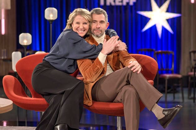 Susan Link and Micky Beisenherz at the recording of the WDR talk show Kölner Treff in WDR Studio BS 3 Cologne, 04 12 2025 Foto:xW.xRanderathx xFuturexImagex koelner_treff0412_5256
