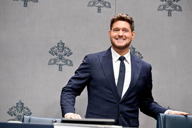 December 5, 2025, Vatican City, Rome, Vatican: Press conference for the Concert with the Poor. Pictured: Michael BublÃ Vatican City, Dec 5th, 2025 Vatican City Vatican  - ZUMAa289 20251205_zia_a289_107 Copyright: xMariaxLauraxAntonelli Agfx