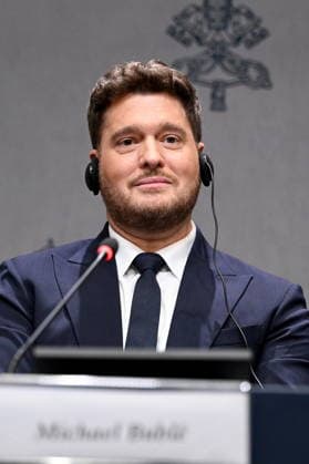 December 5, 2025, Vatican City, Rome, Vatican: Press conference for the Concert with the Poor. Pictured: Michael BublÃ Vatican City, Dec 5th, 2025 Vatican City Vatican  - ZUMAa289 20251205_zia_a289_122 Copyright: xMariaxLauraxAntonelli Agfx