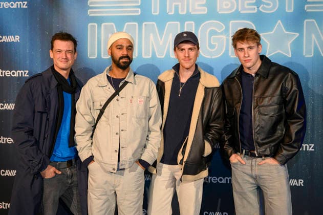 RECORD DATE NOT STATED The Best Immigrant - Premiere Vilvoorde , 04 12 2025 : Premiere of the brand new Streamz Original series The Best Immigrant . Pix : Kristof Goffin, Yemi Oduwale, Gijs De Corte , Pepijn Huysman . Credit : Peter De Smedt CC . Vilvoorde Belgium  Copyright: xContentxCurationx PeterxDexSmedtx xCCx