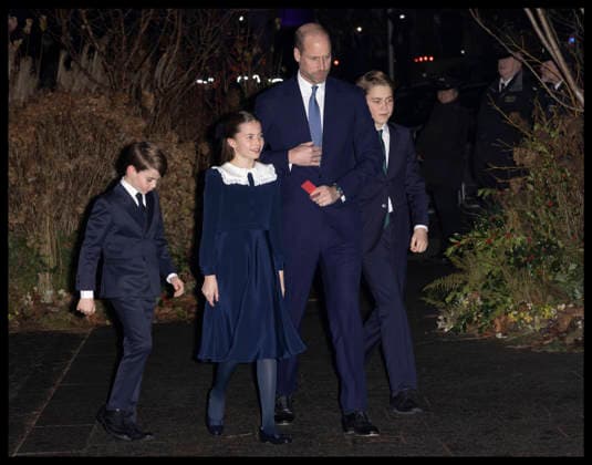 . 05 12 2025. London, United Kingdom. Prince William, Prince George, Princess Charlotte and Prince Louis arriving for the Together at Christmas carol service at Westminster Abbey in London.  xStephenxLockx xi-Imagesx IIM-26438-0013