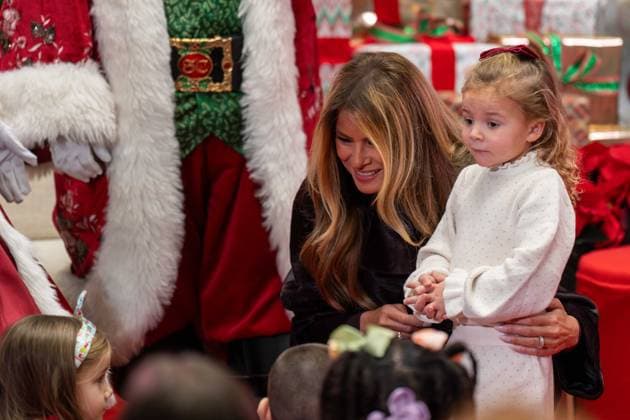 December 5, 2025, Washington, District Of Columbia, USA: First Lady MELANIA TRUMP speaks with children during her visit to the ChildrenÃ¢â‚¬â ¢s National Hospital. Washington USA - ZUMAs365 20251205_znp_s365_007 Copyright: xJoeyxSussmanx