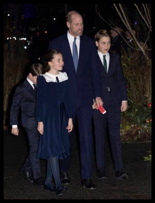 . 05 12 2025. London, United Kingdom. Prince William, Prince George, Princess Charlotte and Prince Louis arriving for the Together at Christmas carol service at Westminster Abbey in London.  xStephenxLockx xi-Imagesx IIM-26438-0019