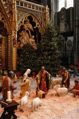Together At Christmas carol service 2025 A view of the the nativity scene ahead of the Together At Christmas carol service at Westminster Abbey in London. Picture date: Friday December 5, 2025., Credit:Aaron Chown Avalon UK, London  Copyright: xAaronxChownx xAvalonx 1056771622