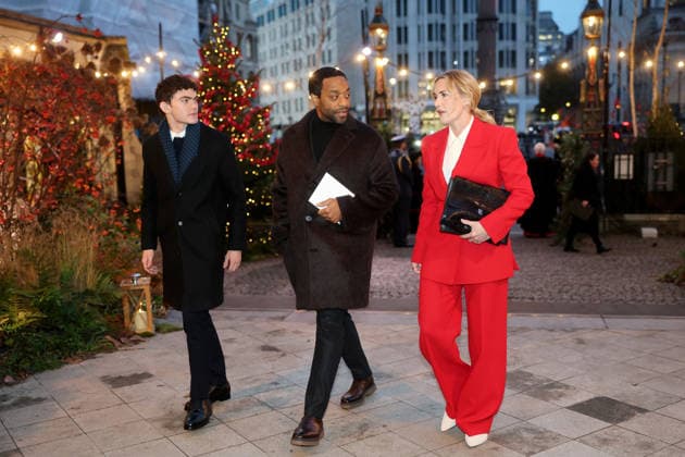 Members Of The Royal Family Attend The Together At Christmas Carol Service LONDON, ENGLAND - DECEMBER 05: Joe Locke, Chiwetel Ejiofor and Kate Winslet attend the Together At Christmas Carol Service at Westminster Abbey on December 05, 2025 in London, England. Led by The Princess and supported by The Royal Foundation, the annual event offered a chance to pause and reflect on the values of love, compassion, and the connections we share. The service also highlighted remarkable individuals from across the UK who have demonstrated extraordinary kindness, empathy, and support within their communities., Credit:Chris Jackson Avalon United Kingdom, England, London, Westminster Abbey  Copyright: xChrisxJacksonx xAvalonx 1056771681