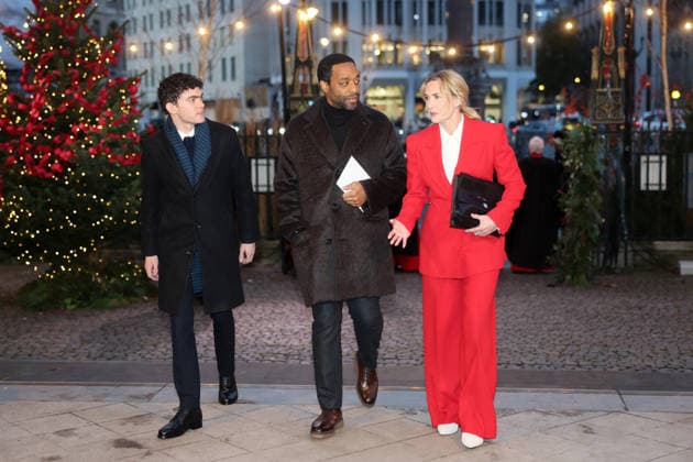 Members Of The Royal Family Attend The Together At Christmas Carol Service LONDON, ENGLAND - DECEMBER 05: Joe Locke, Chiwetel Ejiofor and Kate Winslet attend the Together At Christmas Carol Service at Westminster Abbey on December 05, 2025 in London, England. Led by The Princess and supported by The Royal Foundation, the annual event offered a chance to pause and reflect on the values of love, compassion, and the connections we share. The service also highlighted remarkable individuals from across the UK who have demonstrated extraordinary kindness, empathy, and support within their communities., Credit:Chris Jackson Avalon United Kingdom, England, London, Westminster Abbey  Copyright: xChrisxJacksonx xAvalonx 1056771762