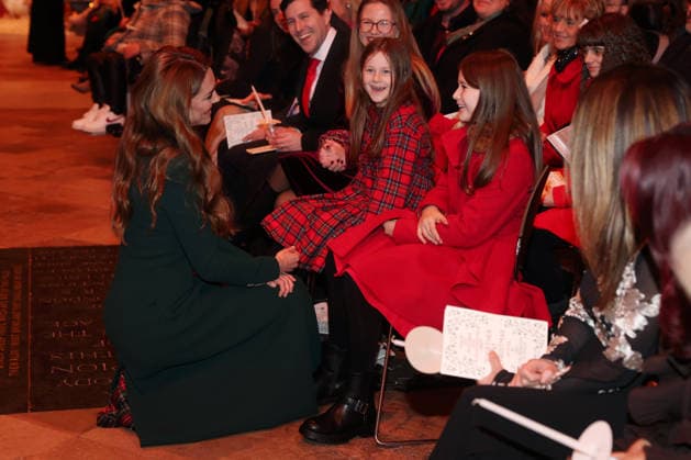 Members Of The Royal Family Attend The Together At Christmas Carol Service LONDON, ENGLAND - DECEMBER 05: Catherine, Princess of Wales speaks with guests at the Together At Christmas Carol Service at Westminster Abbey on December 05, 2025 in London, England. Led by The Princess and supported by The Royal Foundation, the annual event offered a chance to pause and reflect on the values of love, compassion, and the connections we share. The service also highlighted remarkable individuals from across the UK who have demonstrated extraordinary kindness, empathy, and support within their communities., Credit:Chris Jackson Avalon United Kingdom, England, London, Westminster Abbey  Copyright: xChrisxJacksonx xAvalonx 1056773092