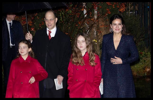 Lord Frederick Windsor and his wife Sophie Winkleman and their children leaving the Together at Christmas carol service at Westminster Abbey in London.  xStephenxLockx xi-Imagesx IIM-26438-0040