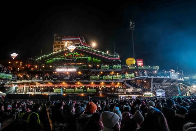 04 12 2025, Schladming, AUT, On the road in Styria, Ski Opening 2025, Press conference, in the picture Backstreet Boys, Feature, Overview, Planai Stadium,