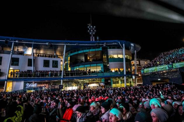 04 12 2025, Schladming, AUT, On the road in Styria, Ski Opening 2025, Press conference, in the picture Backstreet Boys, Feature, Overview, Planai Stadium,