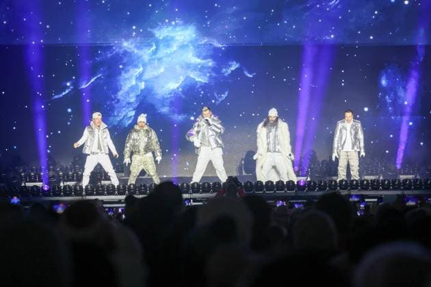 04 12 2025, Schladming, AUT, On the road in Styria, Ski Opening 2025, Press conference, in the picture Backstreet Boys, Feature, Overview, Planai Stadium,