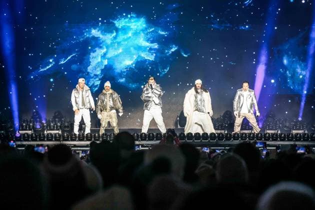 04 12 2025, Schladming, AUT, On the road in Styria, Ski Opening 2025, Press conference, in the picture Backstreet Boys, Feature, Overview, Planai Stadium,